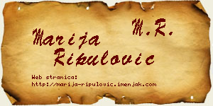 Marija Ripulović vizit kartica